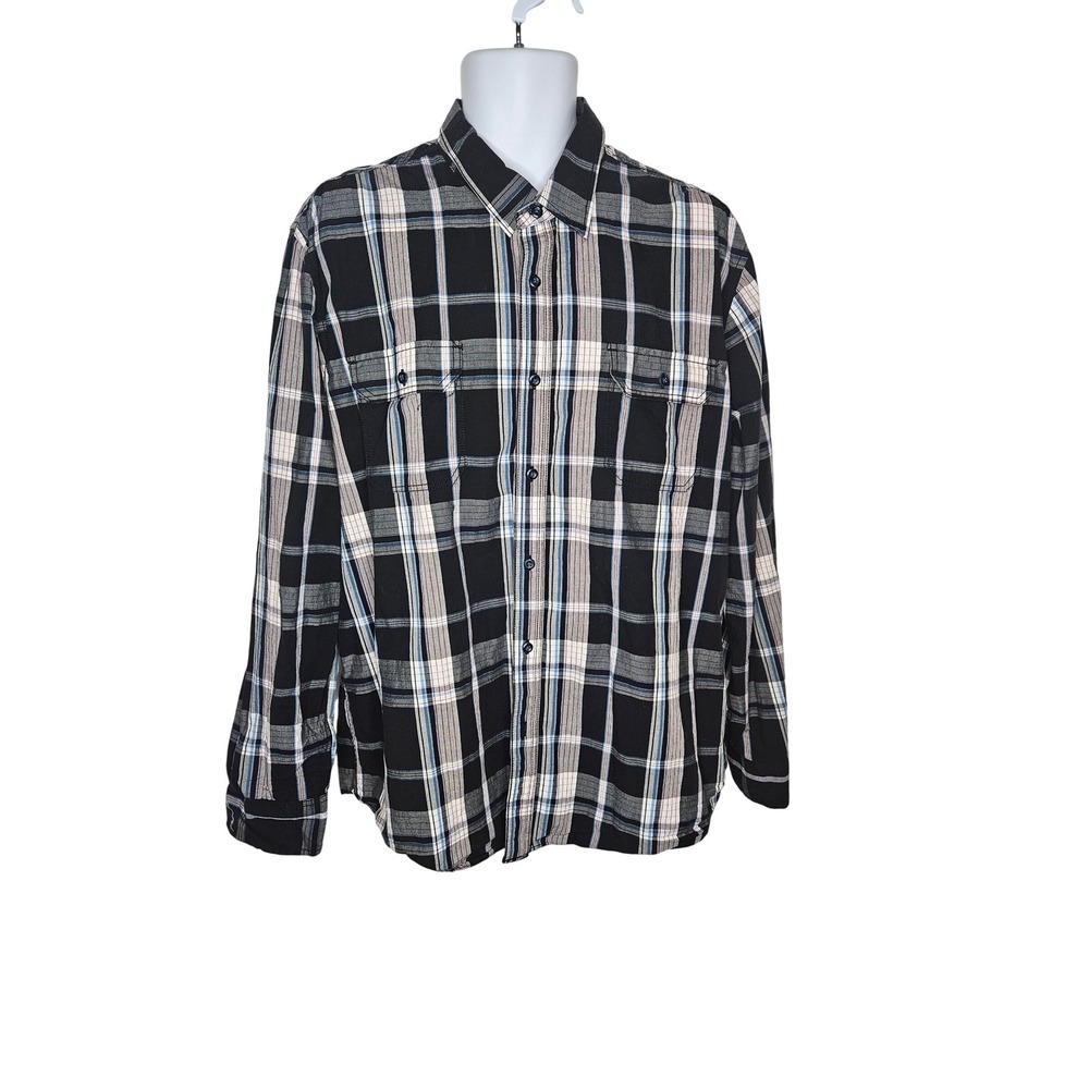 American Rag Mens XX Large Plaid Slim Fit Long‎ Sleeve Button Down Shirt